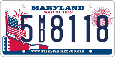 MD license plate 5MD8118