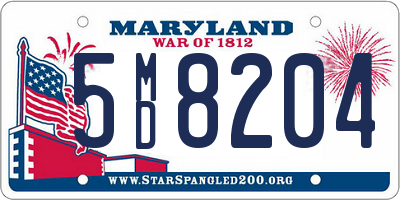 MD license plate 5MD8204