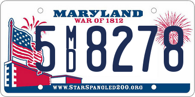 MD license plate 5MD8278