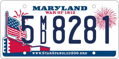 MD license plate 5MD8281