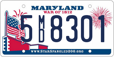 MD license plate 5MD8301