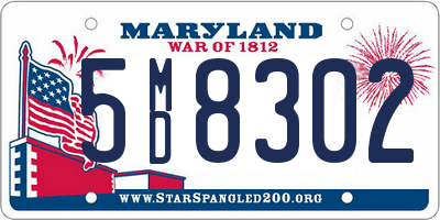 MD license plate 5MD8302