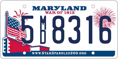 MD license plate 5MD8316