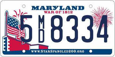MD license plate 5MD8334