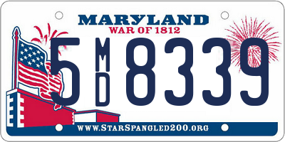 MD license plate 5MD8339