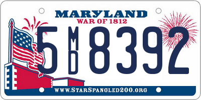 MD license plate 5MD8392