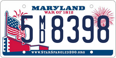 MD license plate 5MD8398