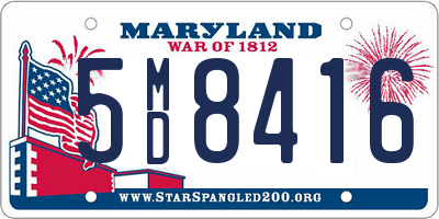 MD license plate 5MD8416