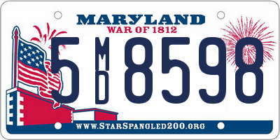 MD license plate 5MD8598