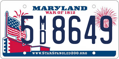 MD license plate 5MD8649