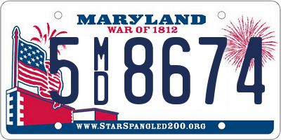 MD license plate 5MD8674