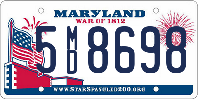 MD license plate 5MD8698