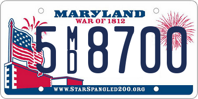 MD license plate 5MD8700