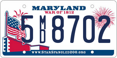 MD license plate 5MD8702