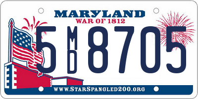 MD license plate 5MD8705