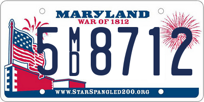 MD license plate 5MD8712