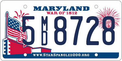 MD license plate 5MD8728