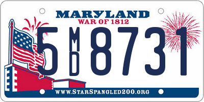 MD license plate 5MD8731