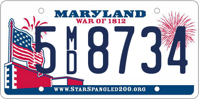 MD license plate 5MD8734