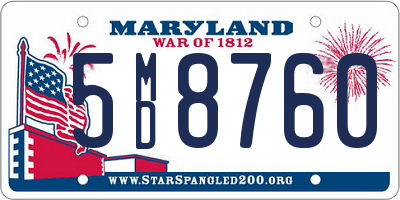 MD license plate 5MD8760