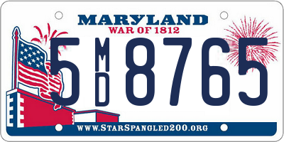 MD license plate 5MD8765