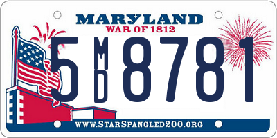 MD license plate 5MD8781