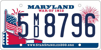 MD license plate 5MD8796