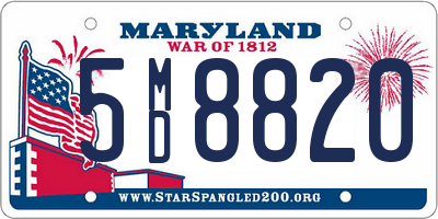 MD license plate 5MD8820