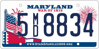 MD license plate 5MD8834