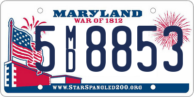 MD license plate 5MD8853