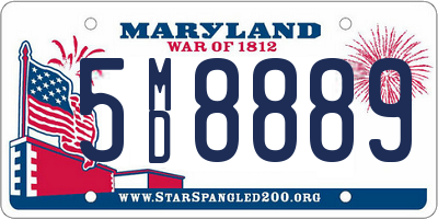 MD license plate 5MD8889