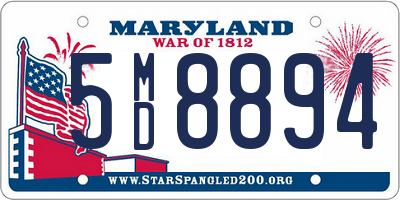 MD license plate 5MD8894