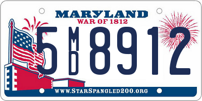 MD license plate 5MD8912