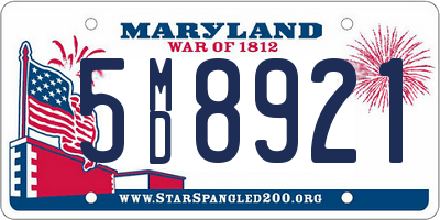 MD license plate 5MD8921