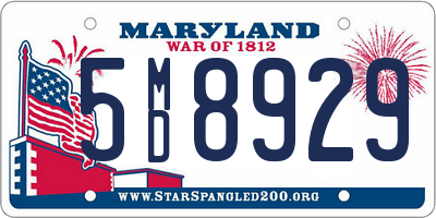 MD license plate 5MD8929
