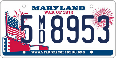 MD license plate 5MD8953