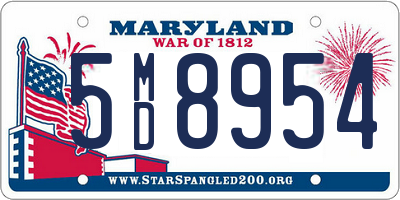 MD license plate 5MD8954