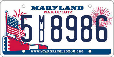 MD license plate 5MD8986