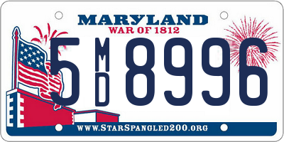 MD license plate 5MD8996