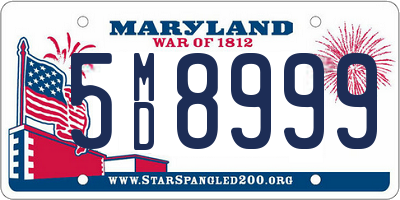 MD license plate 5MD8999