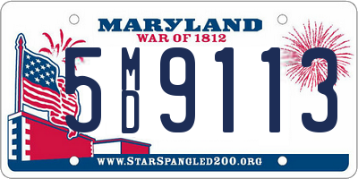 MD license plate 5MD9113