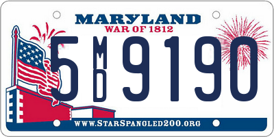 MD license plate 5MD9190