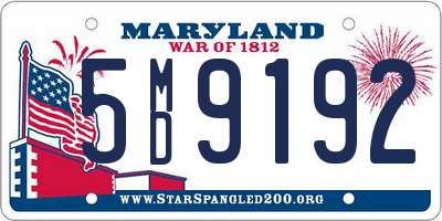 MD license plate 5MD9192