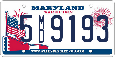 MD license plate 5MD9193