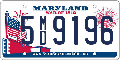 MD license plate 5MD9196