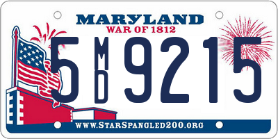 MD license plate 5MD9215