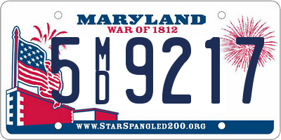 MD license plate 5MD9217