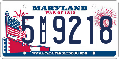 MD license plate 5MD9218