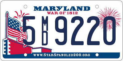 MD license plate 5MD9220