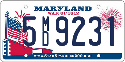 MD license plate 5MD9231